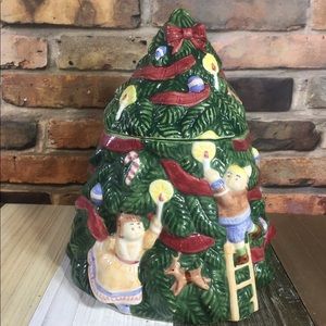 Ceramic Pine Tree Print Cookie Jar 10